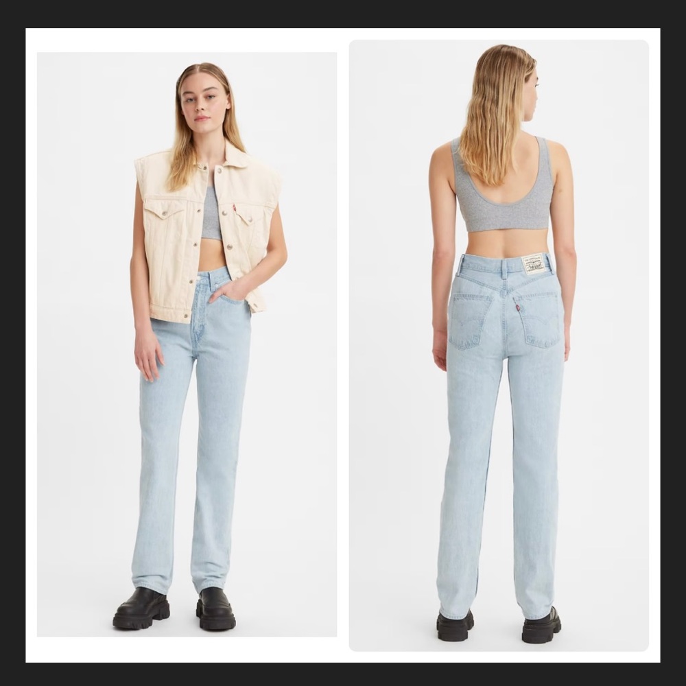 LEVIS WELLTHREAD '70S HIGH RISE SLIM STRAIGHT FIT WOMEN'S JEANS